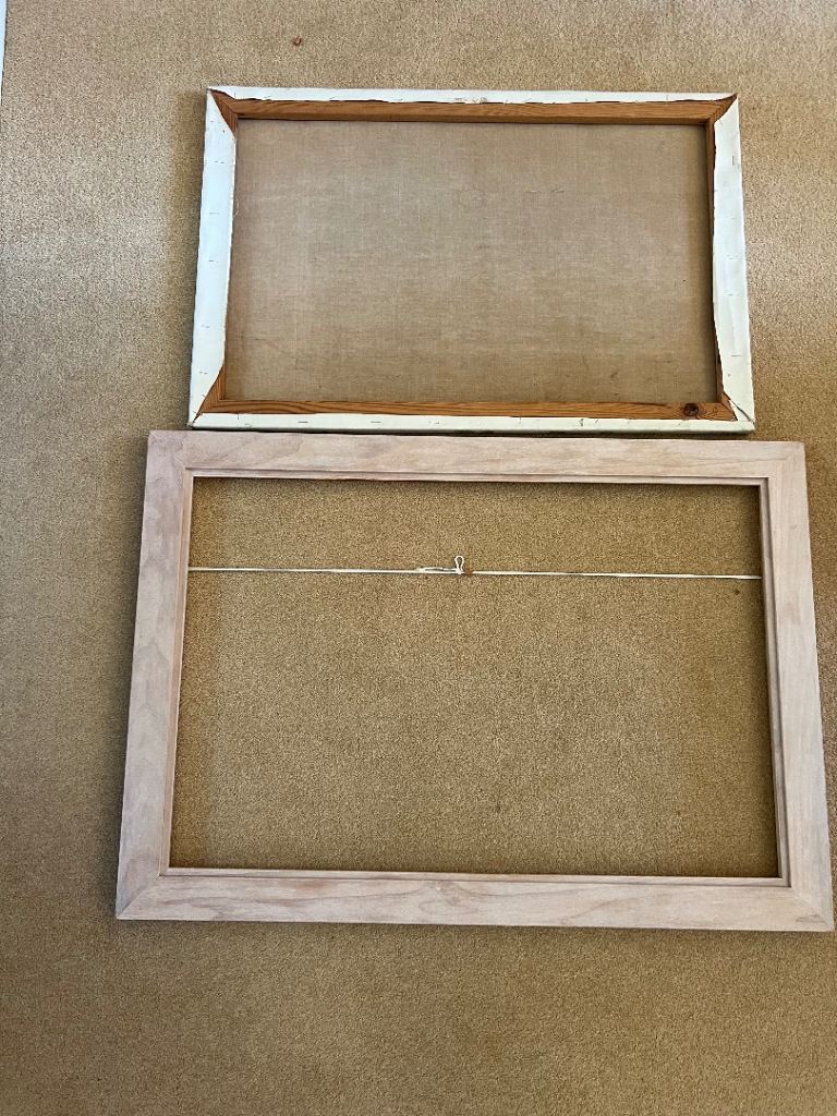 Wooden Picture Frame with Hanging Wire,  and fitting stretcher for oil painting
