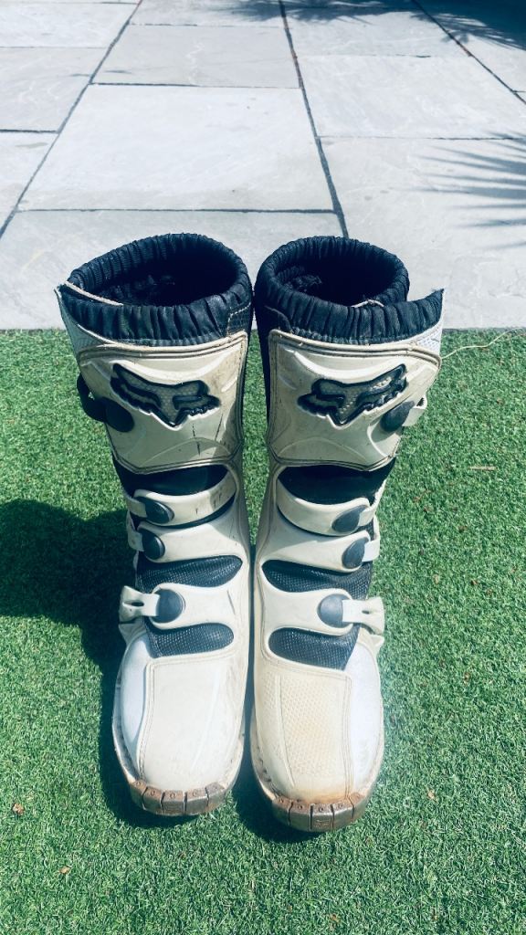 Kids FOX Motocross Boots – White MX Gear