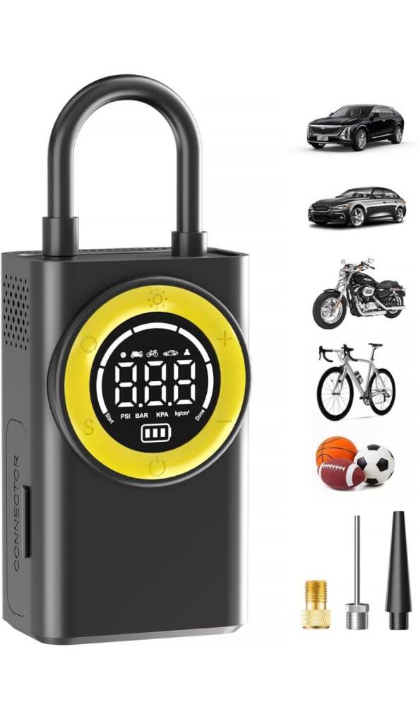 FLYKID Cordless Tyre Inflator Portable Air Compressor 150PSI Car Bike Pump New