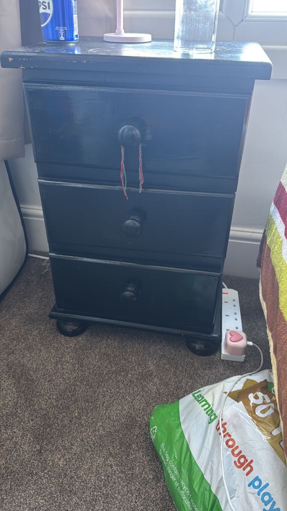Black Wooden Chest of Drawers – Good Condition