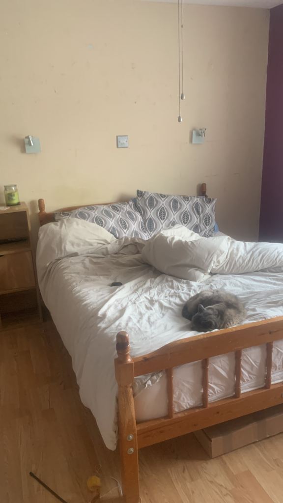 *free* wooden double bed (no mattress)