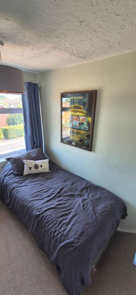 Nearly new divan single bed and mattress 