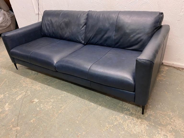 NEW EX DISPLAY SOFOLOGY WILSON BLUE XL 4 SEATER SOFA UPTO 65% OFF RRP