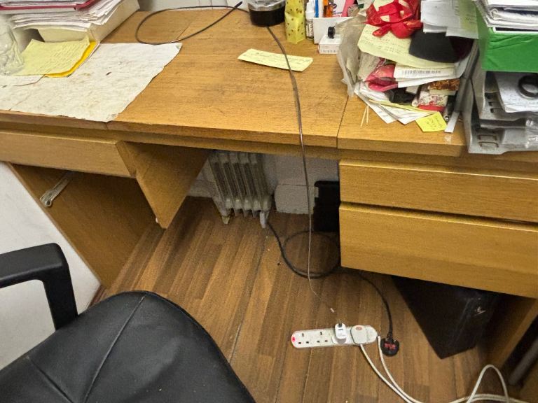 Wooden Office Desk with Drawers – Good Condition