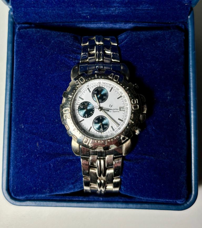 Claude Valentini Men's Superior Sports Chronograph Watch with New Battery Fitted