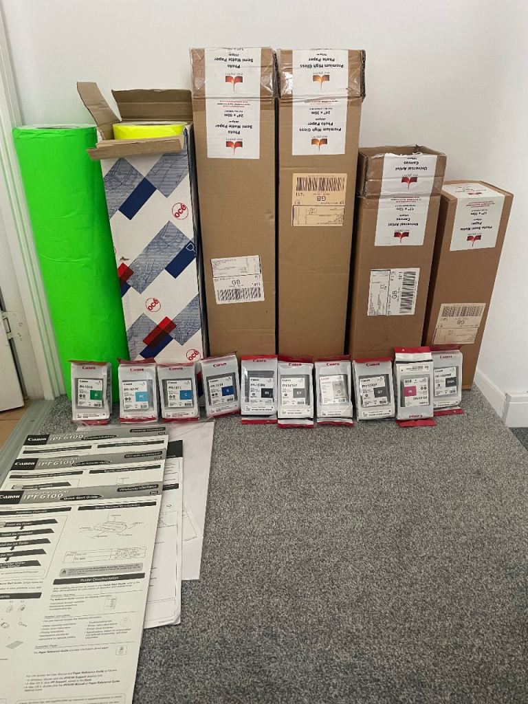 Canon iPF6100 24" Large Format Printer + 10 Inks + 6 Paper Rolls