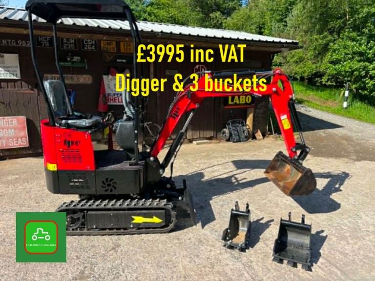 JPC HT12 MINI DIGGER 1-TON SPECIAL OFFER WITH 3 BUCKETS SEE VIDEO