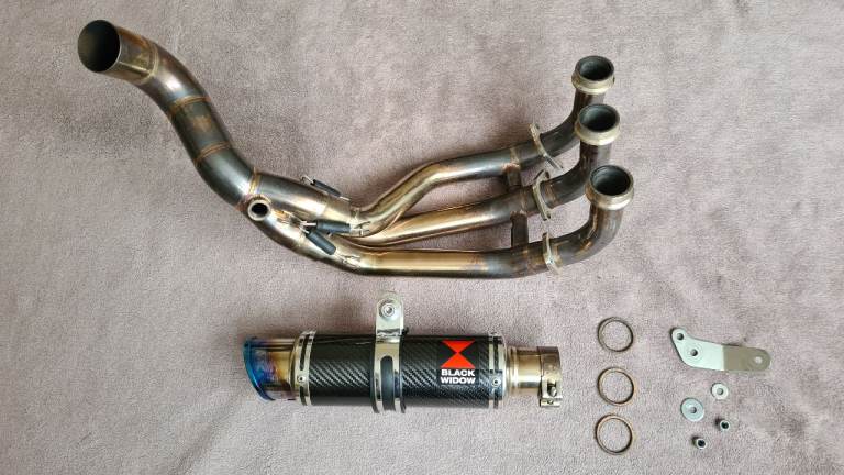 MT09 MT-09 BLACK WIDOW High Level 2013-2020 Exhaust System GP Round Silencer End Can 