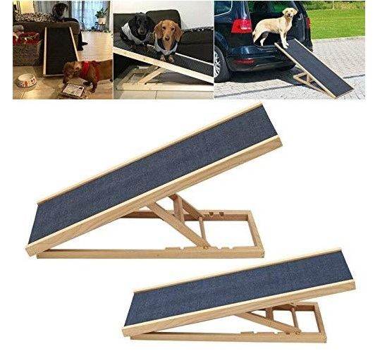 Solid Wooden Pet Ramp Ladder - 100x40x30/40/50/60cm(LxWxH).