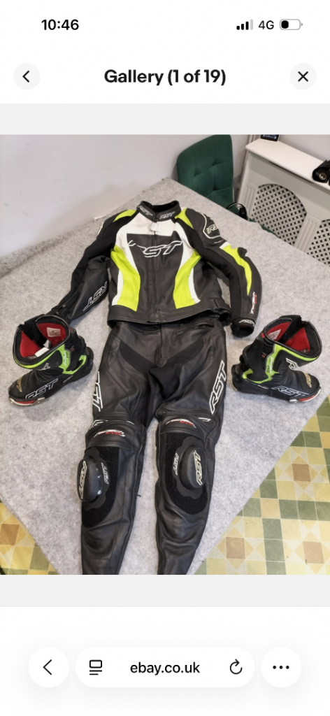 RST motorbike leathers zip together 2 piece