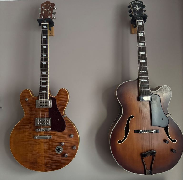 Peerless Firefox Standard & Washburn J600 arch body jazz box semi hollow hollowbody guitar