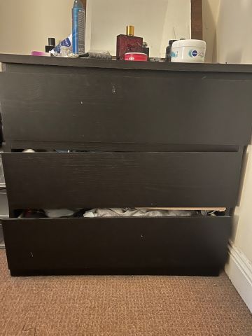 IKEA 3-Drawer Chest / Dresser  Dark Brown/Black | in Haymarket, Edinburgh  | Gumtree