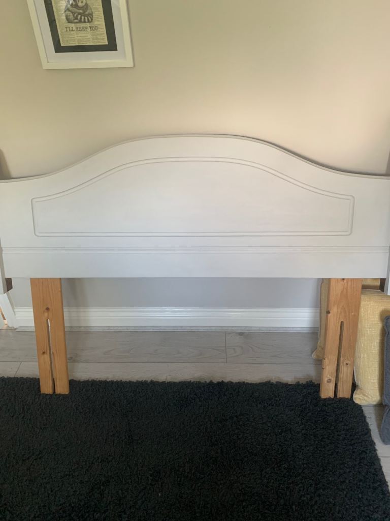Chalk painted pine headboard 