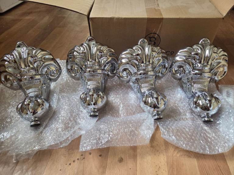 Ball and Claw Traditional Bath Legs (x4) – Chrome, New in Box