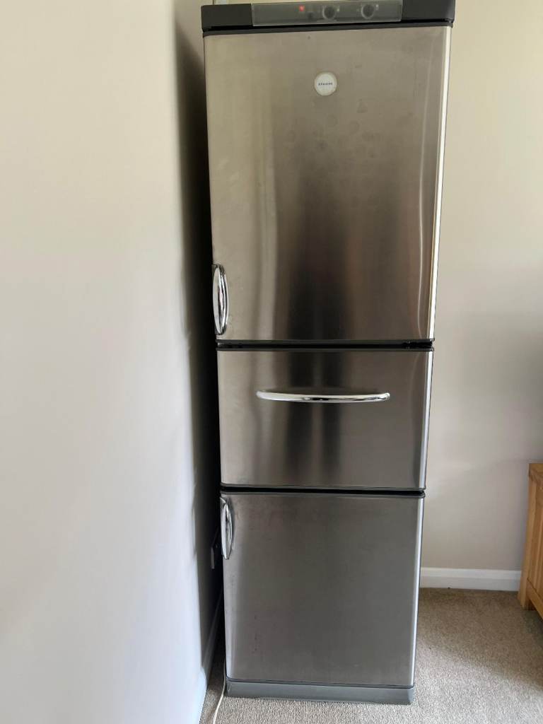 Vintage Electrolux Stainless Steel 3-Door Fridge Freezer - Rare Design