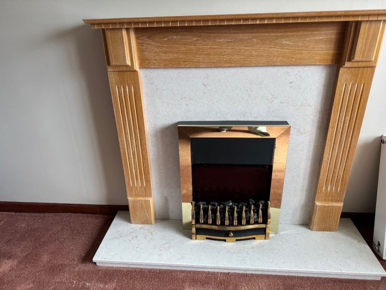 Lovely Wooden Fireplace Surround with Electric Fire Insert