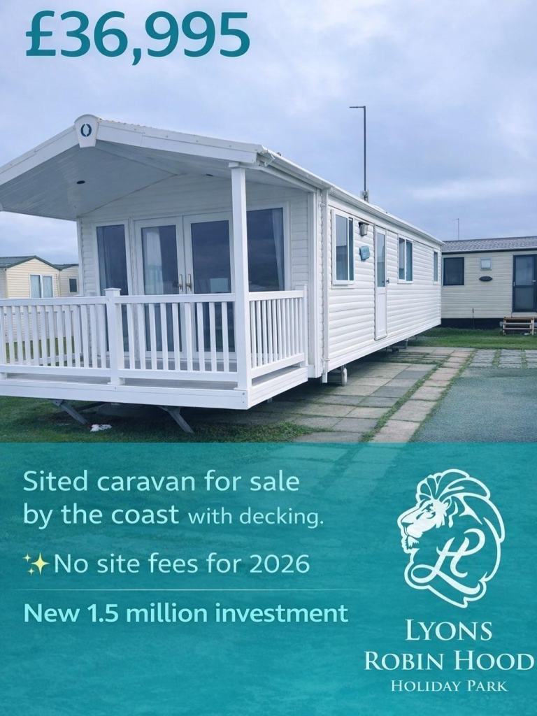 SITED STATIC CARAVAN FOR SALE BY THE COAST