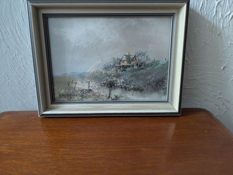 LANDSCAPE PAINTING OF A COTTAGE 