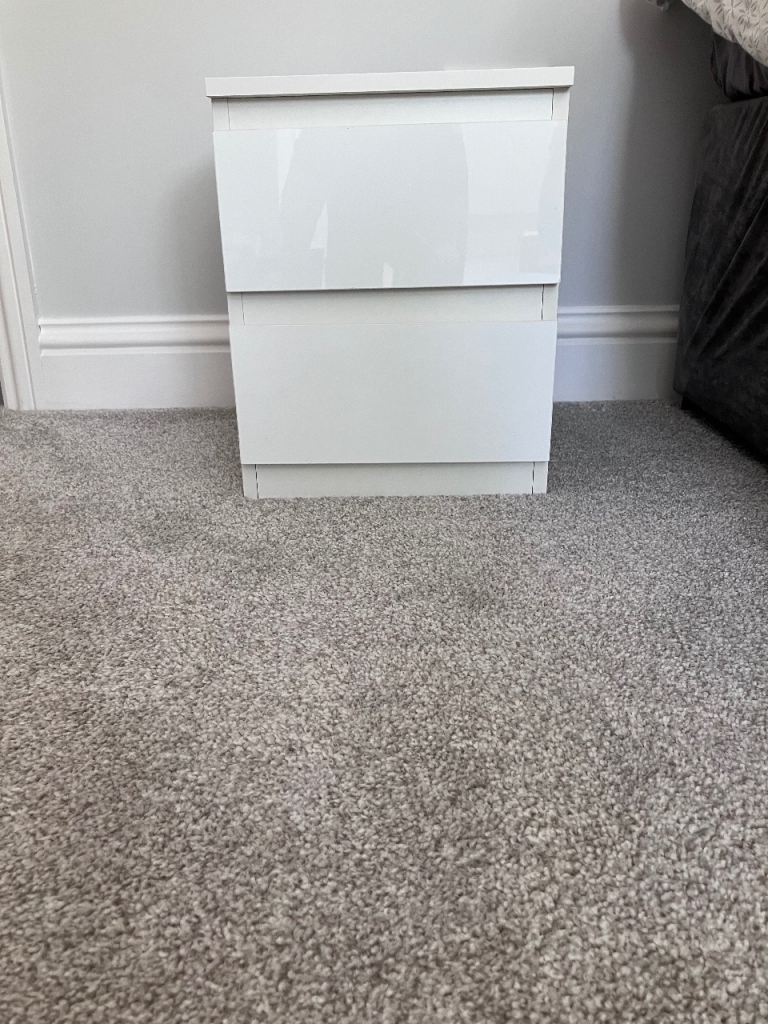 High Gloss 2 Drawer Bedside Table 