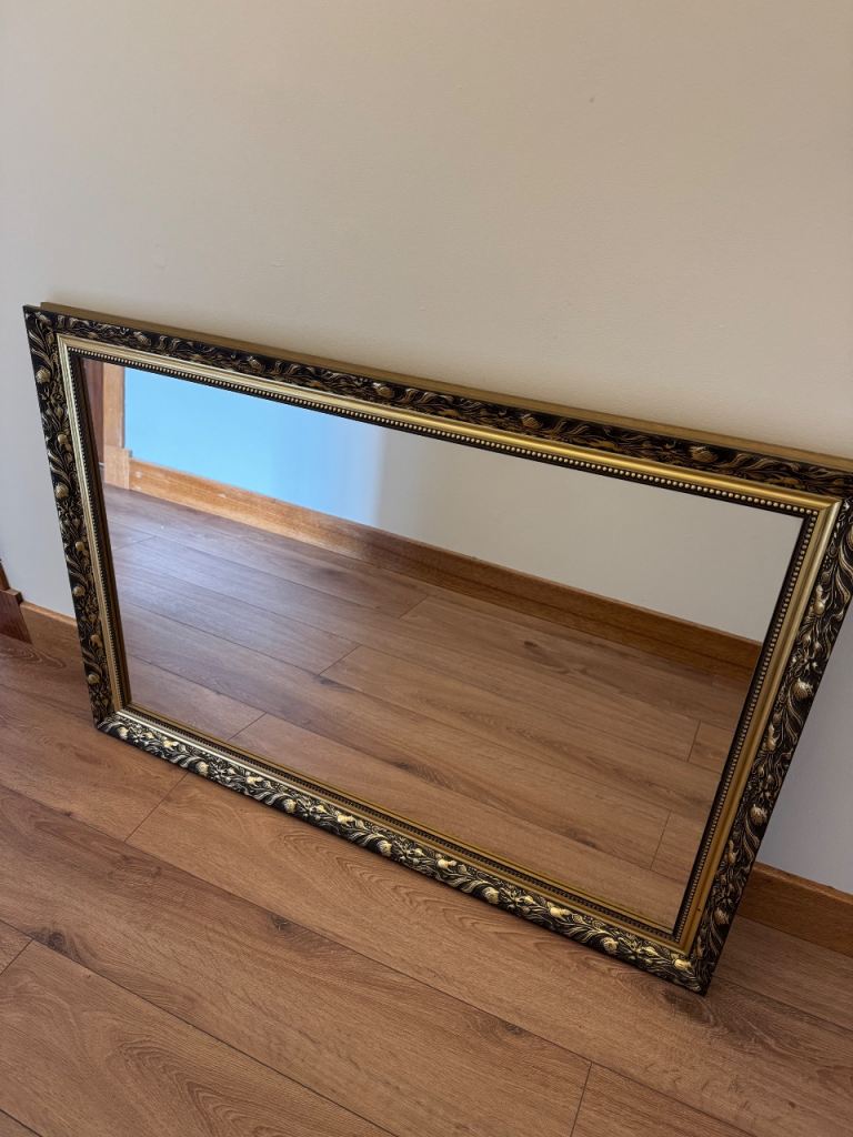 Wall Mirror. Black&Gold design frame 