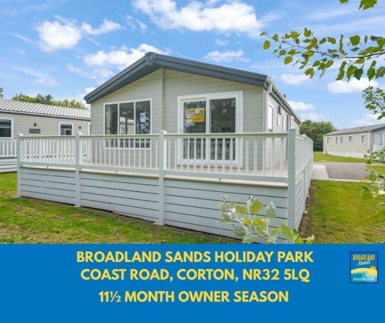 STATIC LODGE FOR SALE AT BROADLAND SANDS HOLIDAY PARK - 11.5 MONTH SEASON!