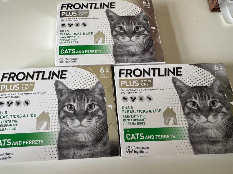 Frontline plus spot on cat 6 pipettes x3 pack