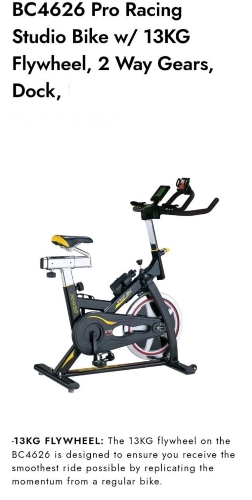 BC4626 Pro Racing speed bike -Studio Bike w/ 13KG Flywheel, 2 Way Gears, Dock (rrp £299!)can deliver