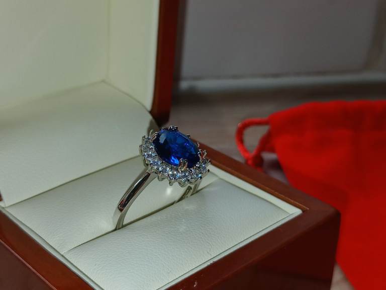 Silver Blue Stone Ring