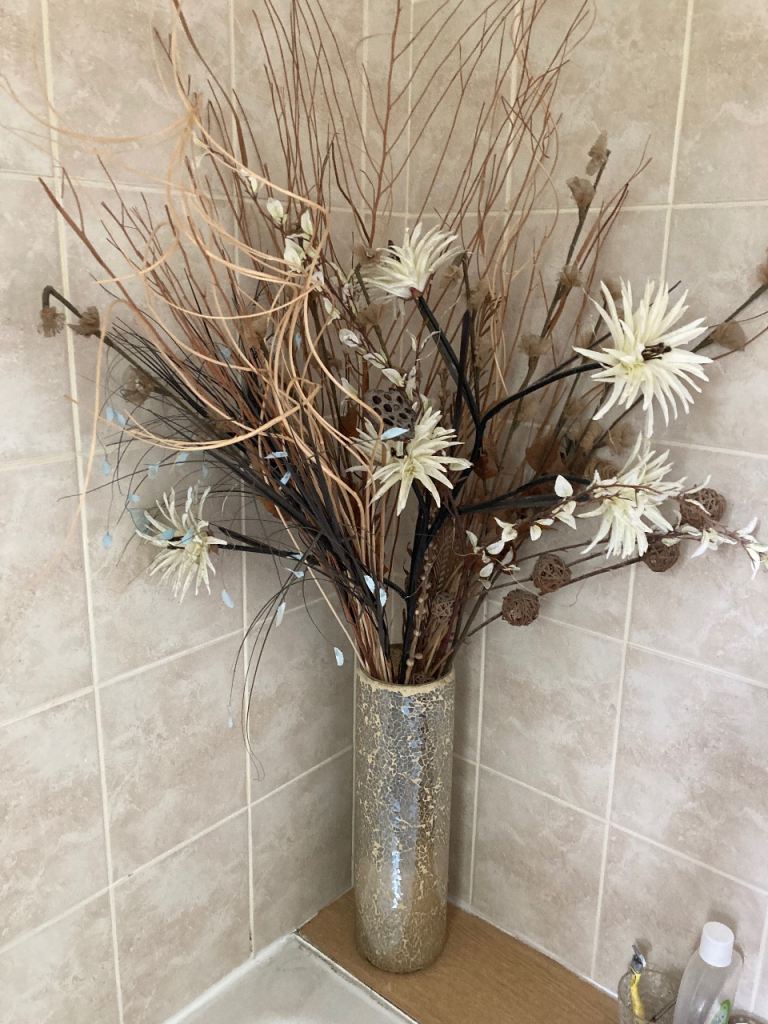 Large Decorative Vase with Artificial Flowers