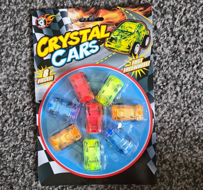 Brand New Crystal Cars Multipack 8 Pack Translucent Toy Cars Fast Freewheel