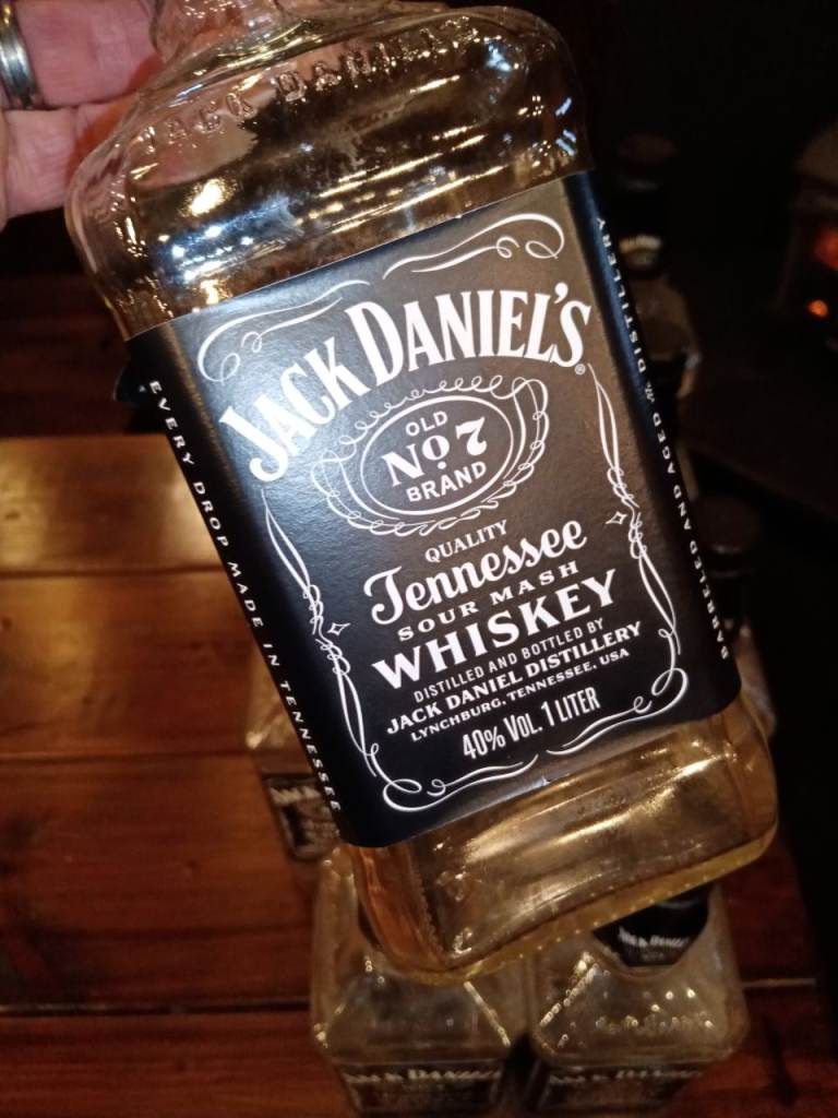 EMPTY JACK DANIELS BOTTLES MAN CAVE