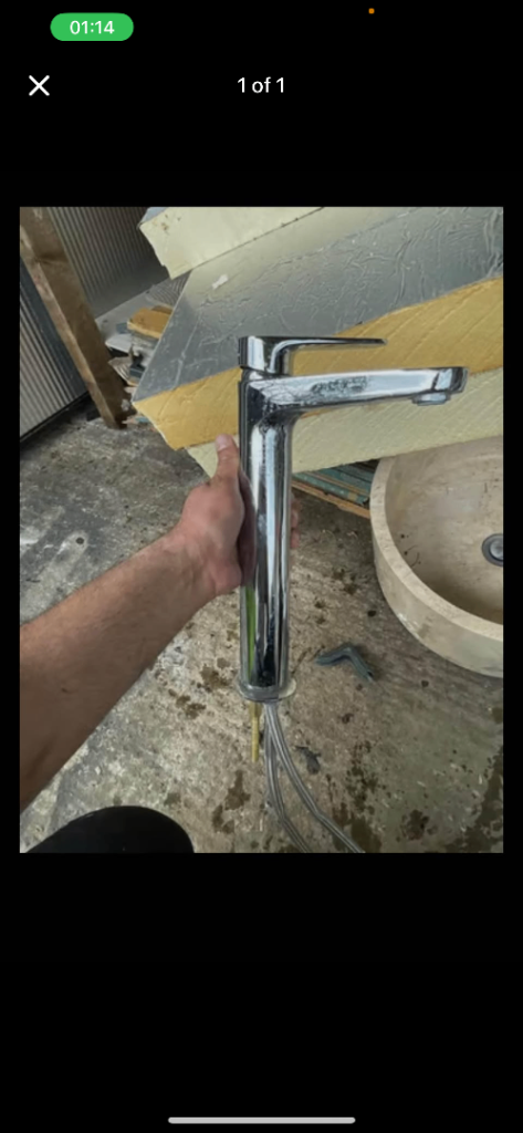 Tap for kitchen in silver- new