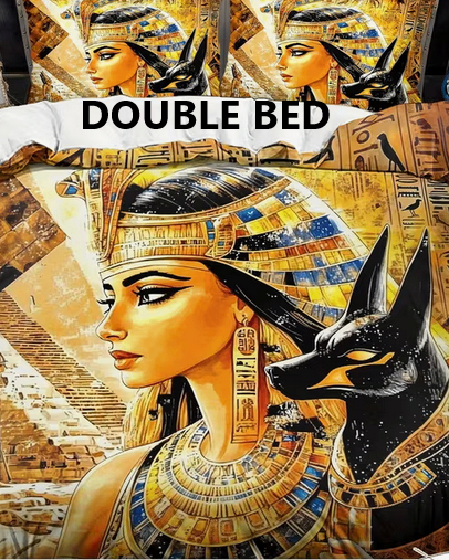Egyptian Theme DOUBLE BED Duvet Cover Set - Brand New