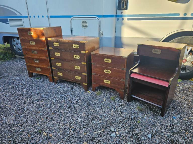 Antique Military campaign-style furniture set