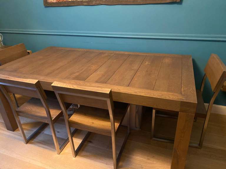 Solid Wood Dining Table and 6 Chairs – Good Condition