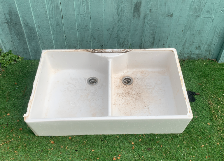 Large Double Belfast Sink – Ceramic, Fair Condition