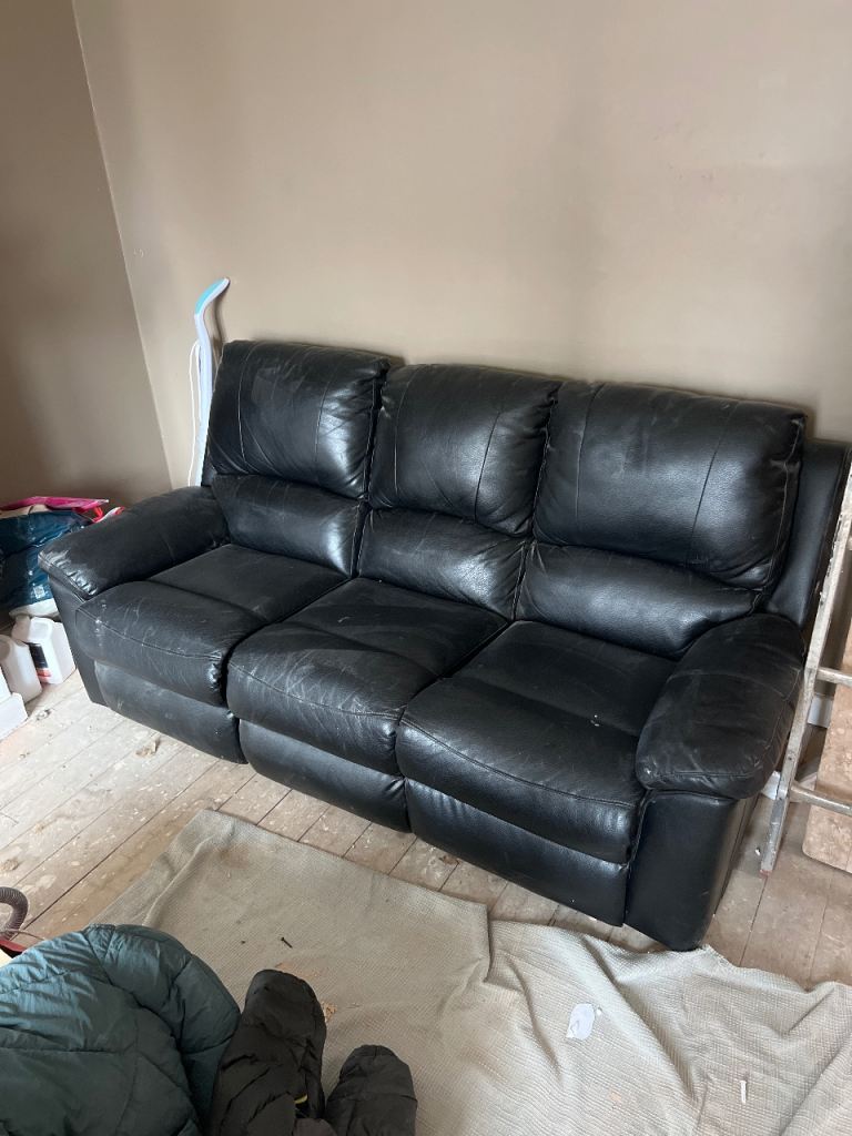 3 Man Leather Recliner Sofa
