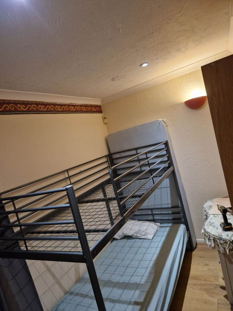 Metal Bunk Beds with Mattresses – Good Condition