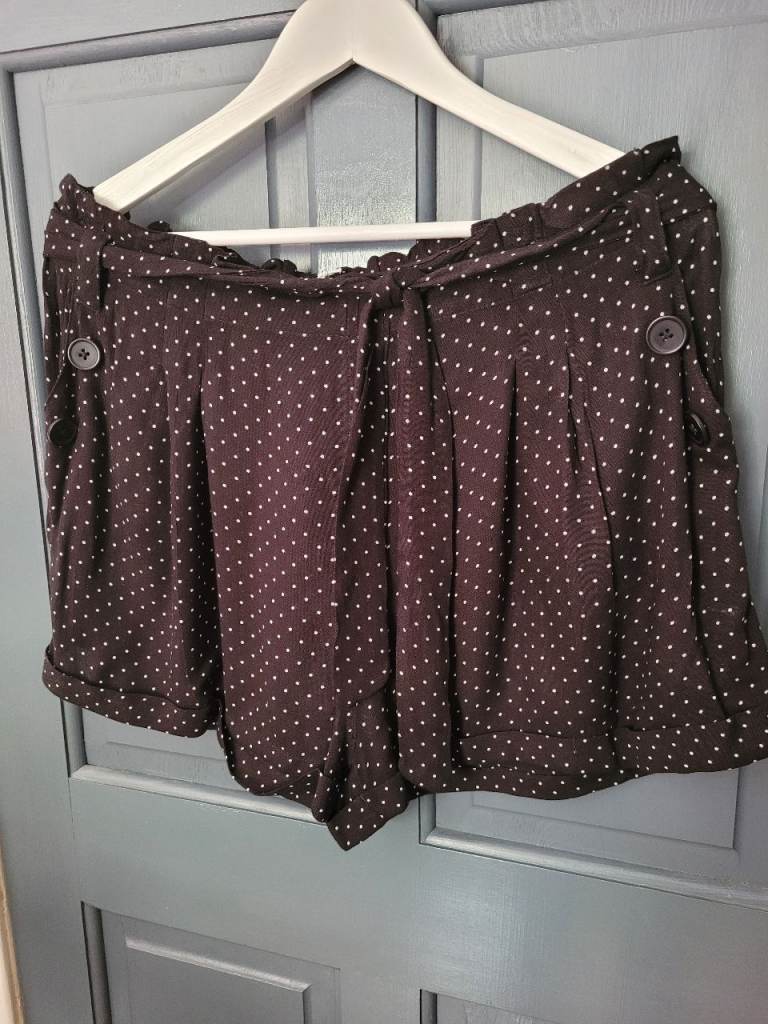 Floozie Frost French Black/White Lightweight Beach/Pool Shorts Elasticated Waist 