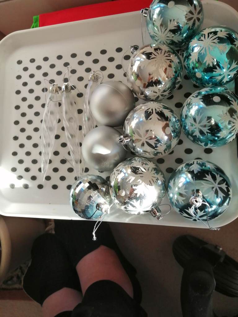 Xmas baubles silver bundle 