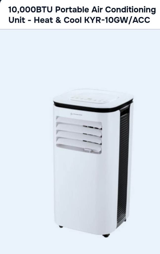 10000 BTU Portable Air Conditioning Unit - Heat & Cool KYR-10GW/ACC