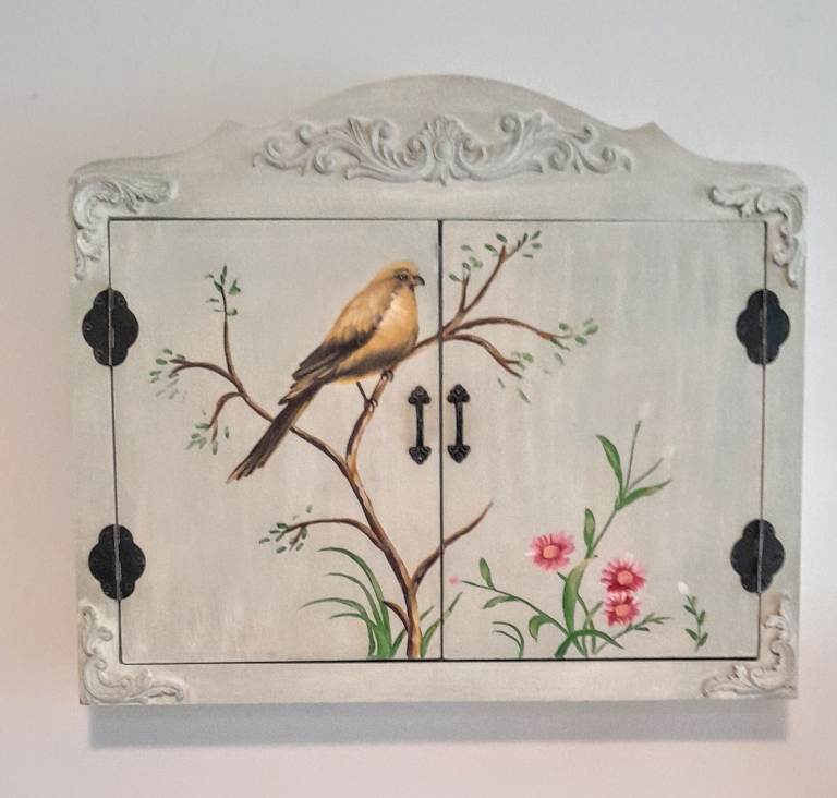 image for Hand painted wall hanging box, keys?