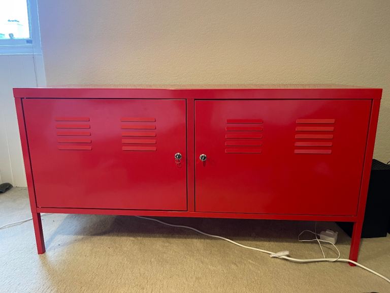 image for IKEA Red Metal Cabinet 
