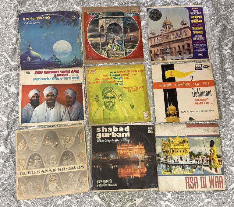 Collection of Indian Sikh Gurbani vinyl rare records ranging from 1960's to 1970's 