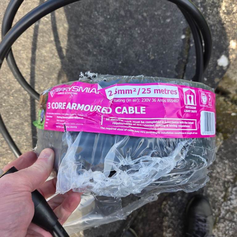 Steel Wire Amoured SWA 2.5mm 3 core cable 20M