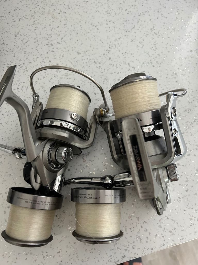 reels, fish, fishing, spools, line, spod reel, Daiwa crosscast x5000, wychwood, Riot big pit 75