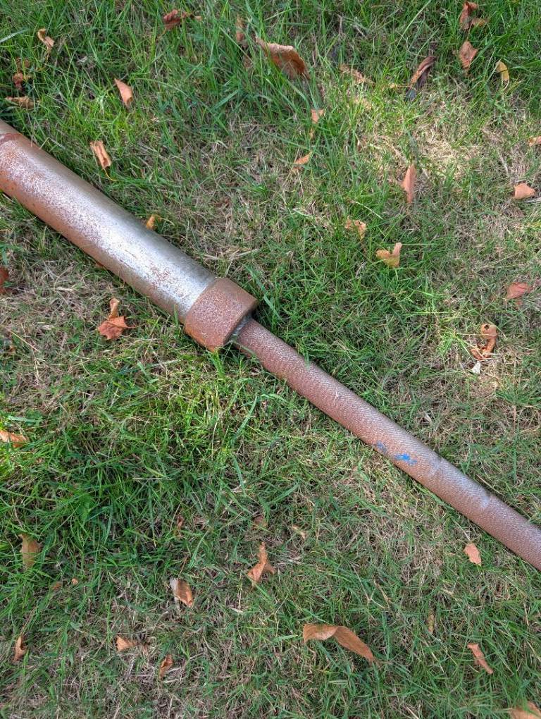 Used Barbell and EZ Curl Bar with Wire Brushes