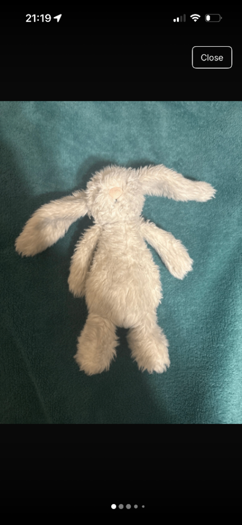 Jellycat Extremely Rare And Retired Silver Birch Bunny In Size Small