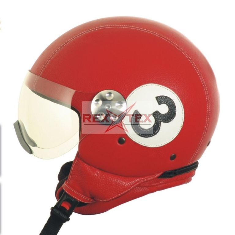 ANDREA CARDONE ITALIAN SCOOTER HELMET - red with number 3