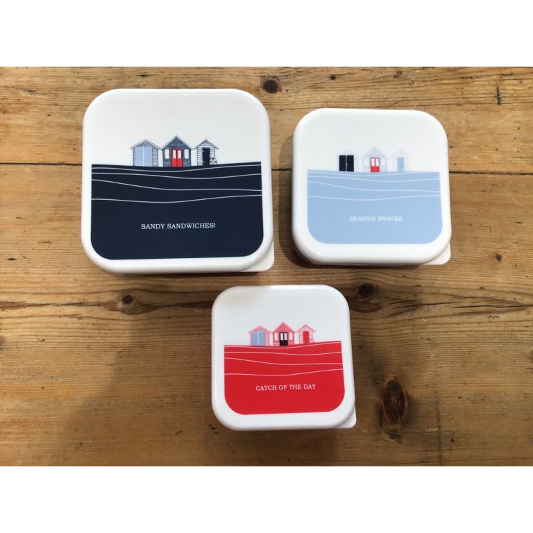 Gorgeous BEACH HUT Stacking Boxes : Brand New : £8